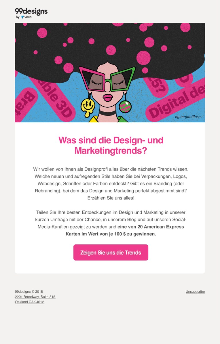 Survey email in German