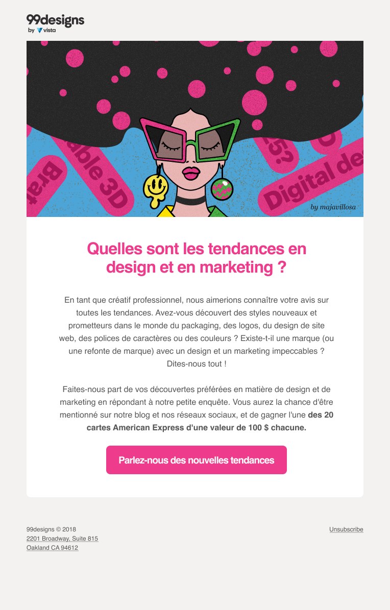 Survey email in French