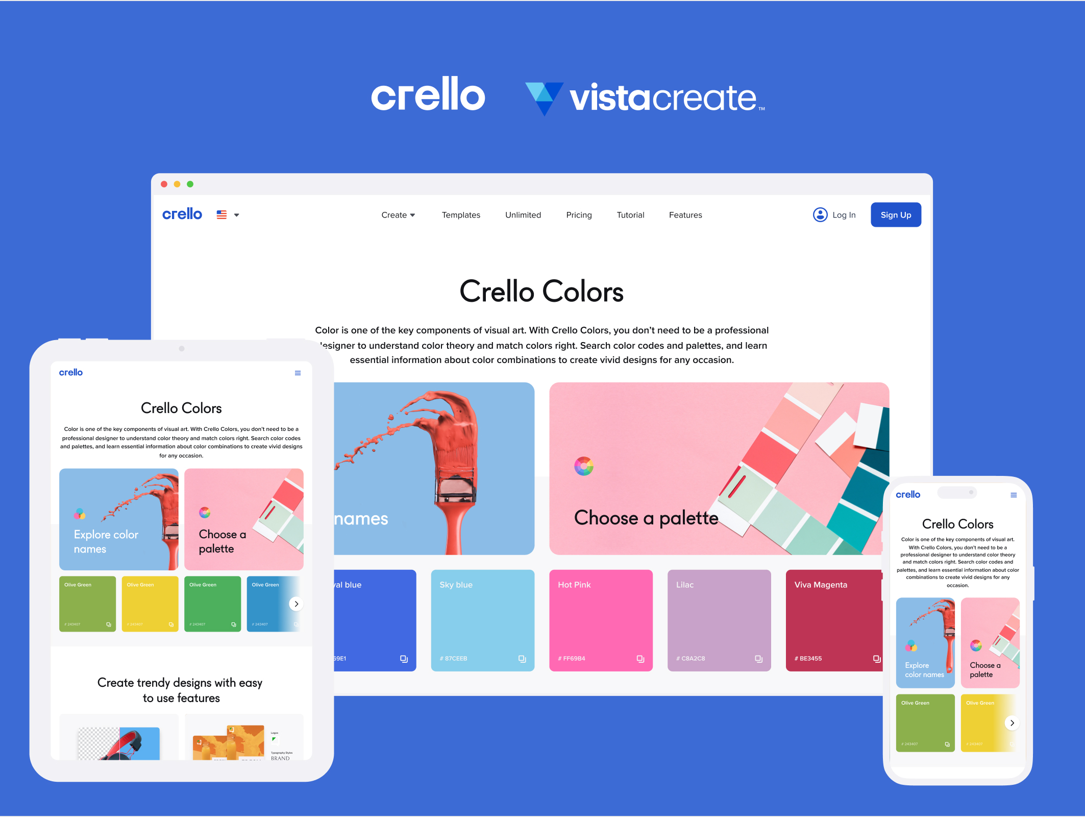 VistaCreate Colors Hub — selected screen 1